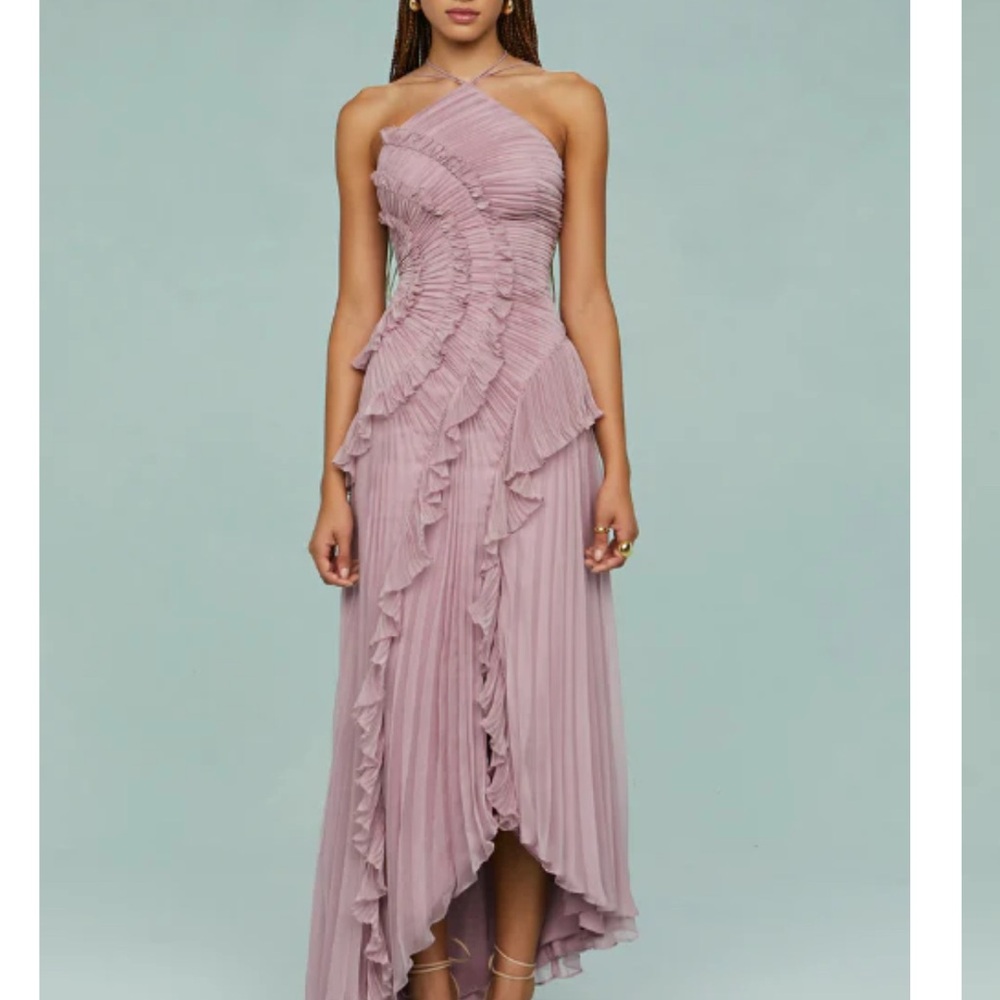 Elegant Mauve Halter Dress